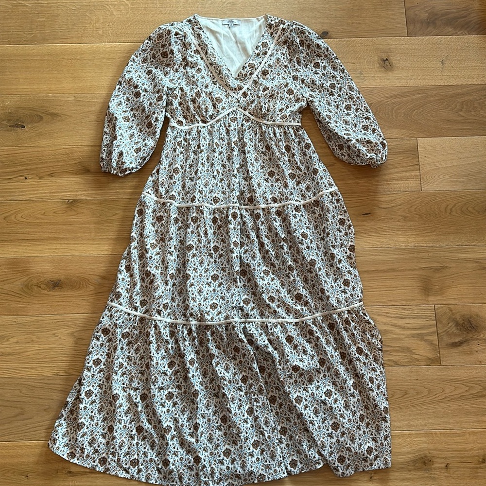 Polagram long sleeve boho maxi dress M